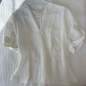 Vince Cream V-Neck Blouse XS